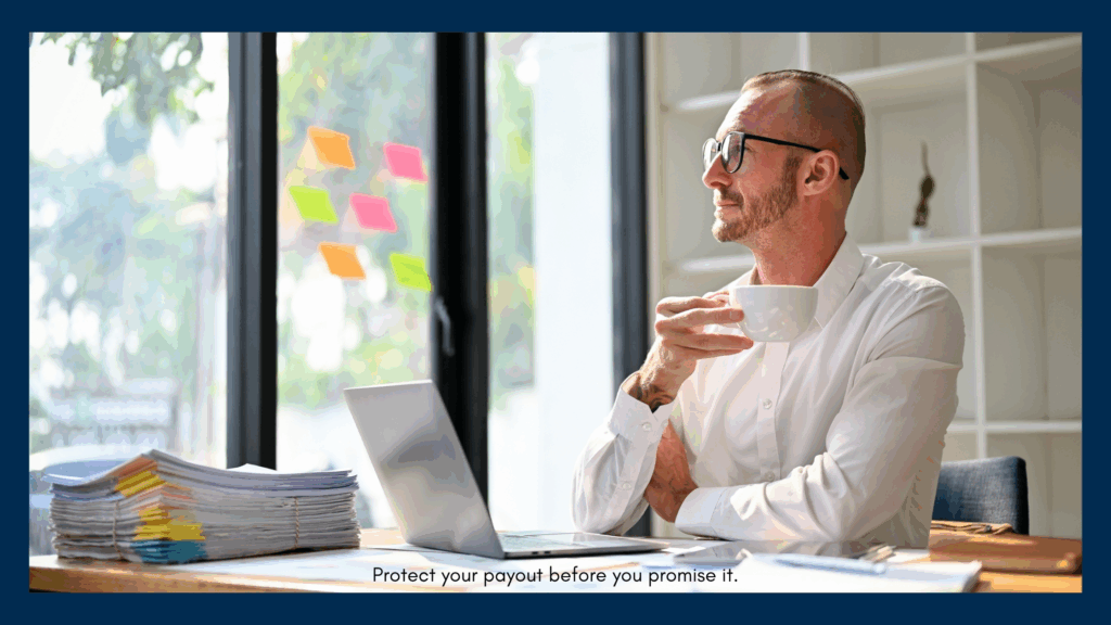 seller financing of man sitting at desk