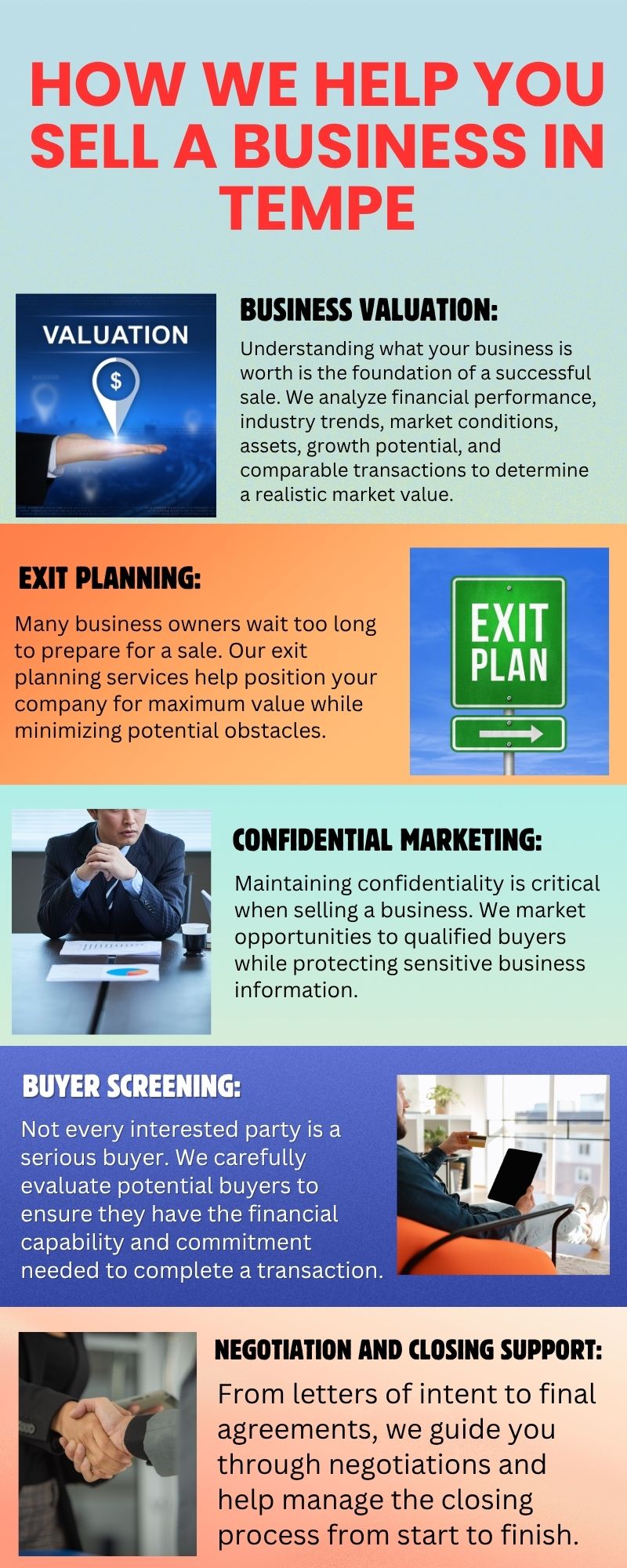 How We Help You Sell a Business in Tempe